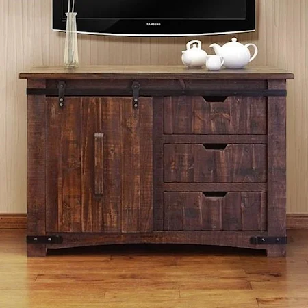 50" TV Stand with Sliding Wood Doors